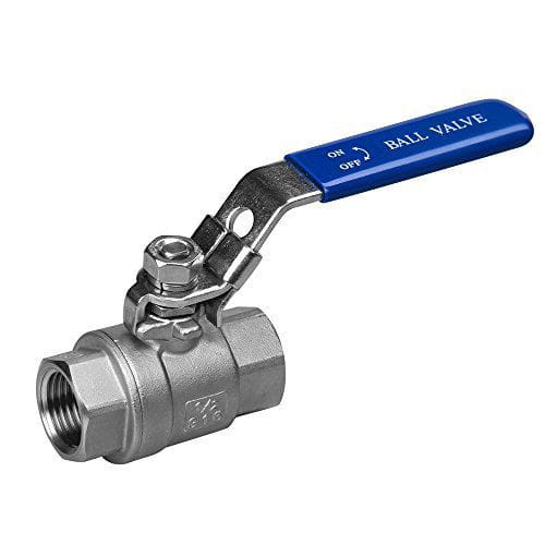 SS304 Stainless Steel Handle with Locking Internal Thread BSPP BSPT NPT 2PC Ball Valve