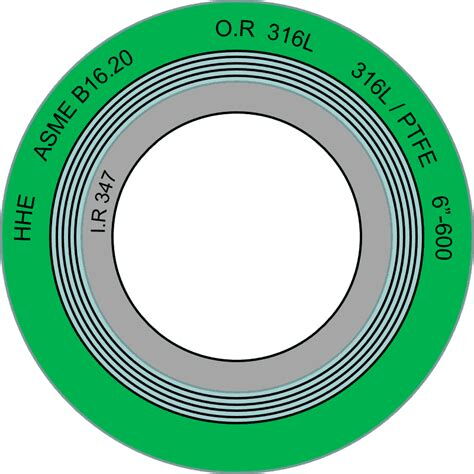 SPIRAL WOUND LOW STRESS ASME B16.20 SS 316 WINDING 4.5MM THK GRAPHITE FILLER INNER AND CENTERING RING 3.2 MM THK