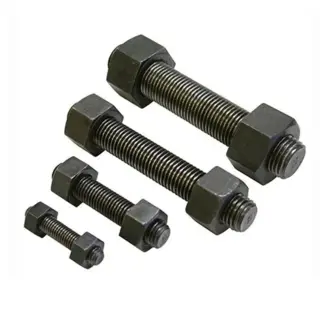 Studbolts M 12x 75 mm w/2 hex nuts ASTM A193 Gr.B7 2H Xylan fluorocarbon coated.