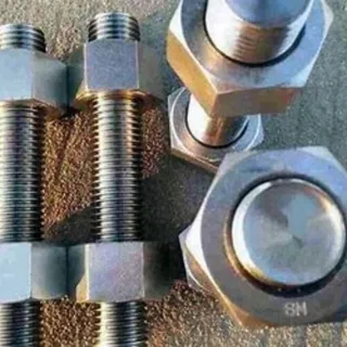 STUD BOLTS, W/ NUTS, ALLOY STEEL, ASTM A193 GR B7/194 GR ASTM A194 2H-FLUOROCARBON COATED