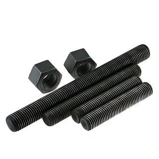 STUD BOLT, ASTM B7 WITH ASTM 2 HEAVY HEX NUTS A194 GRADE 2H NUTS, CERAMIC FLUOROPOLYER COATED