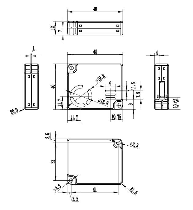 Dimension of Laser Dust Sensor