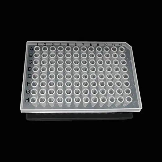96 Well PCR Plate, 0.2 mL, PP Plastic, Clear, Half-Skirt