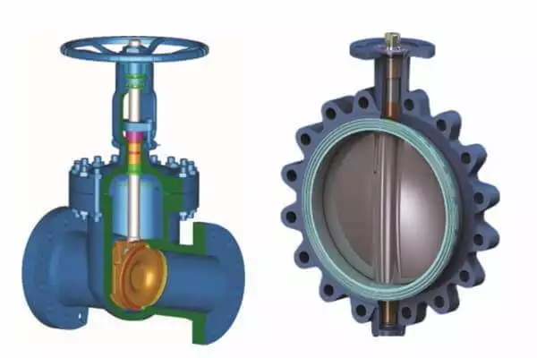 Gate valve and butterfly valve