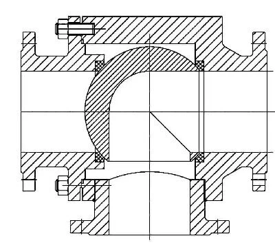 Three-Way Ball Valve Design Drawing