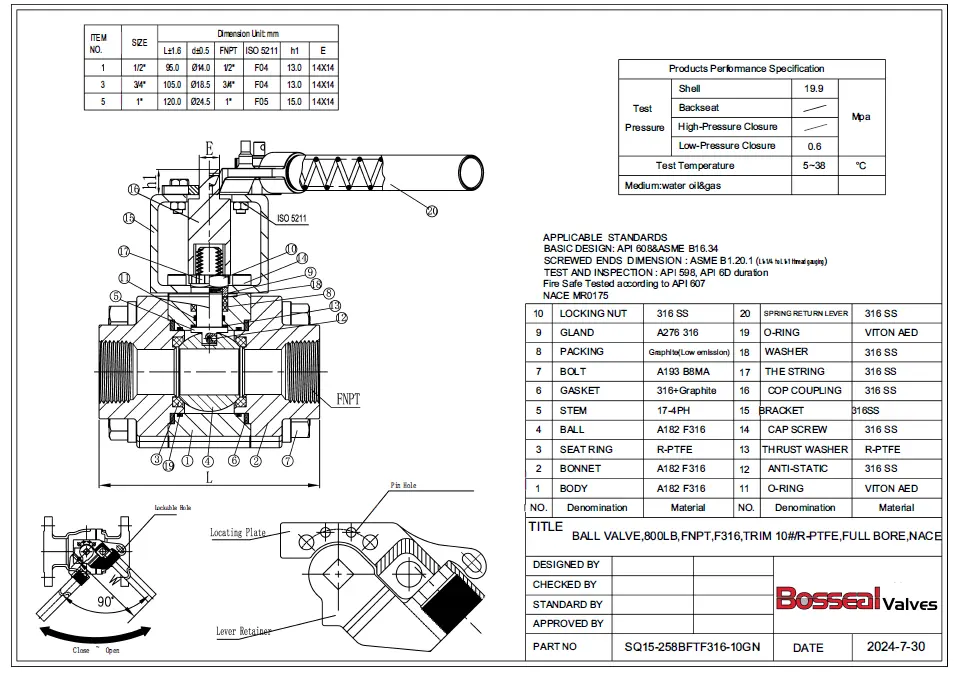 Deadman Lever Ball Valve Design Drawing