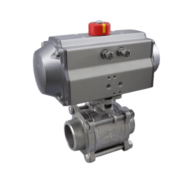Pneumatic Actuated Ball Valve, ASTM A351 CF8, 2 IN, 1000 WOG
