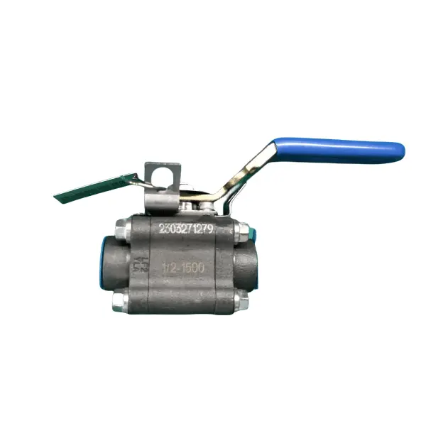 Válvula de bola roscada FNPT X SW, ASTM A350 LF2, 1/2 pulgada, 1500 libras