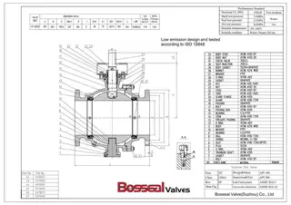 Low Emission Trunnion Ball Valve Tech Drawing