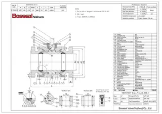 API 6D Trunnion Ball Valve Tech Drawing