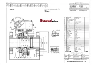 LCC Trunnion Mounted Ball Valve Tech Drawing