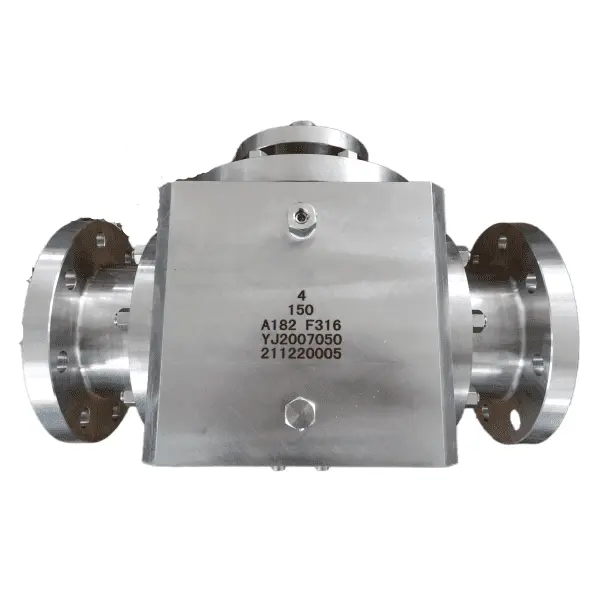 T Port 3-WAY Ball Valve, ASTM A182 F316, 4 Inch, 150 LB, RF