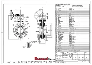Triple Offset Butterfly Valve tech drawing