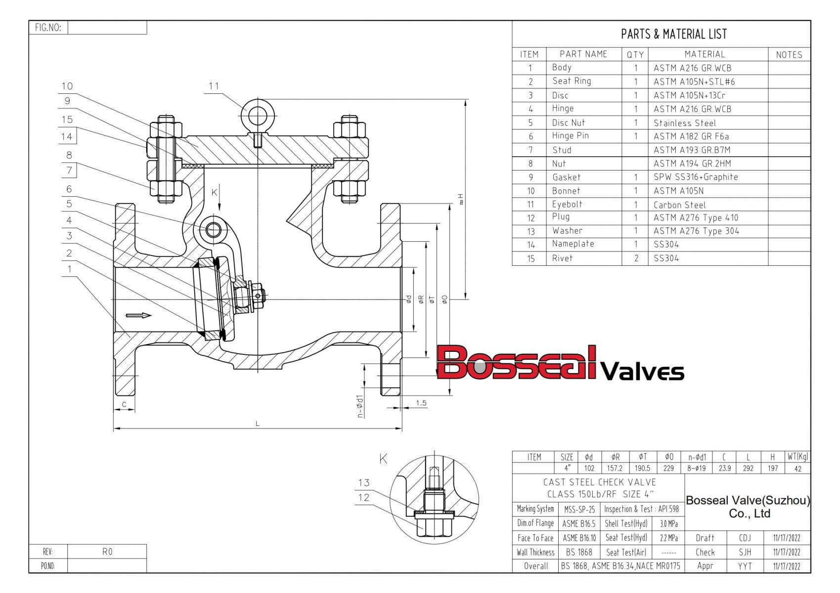 API 594 Swing Check Valve