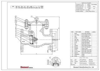 ASTM A216 WCB Swing Check Valve Tech Drawing