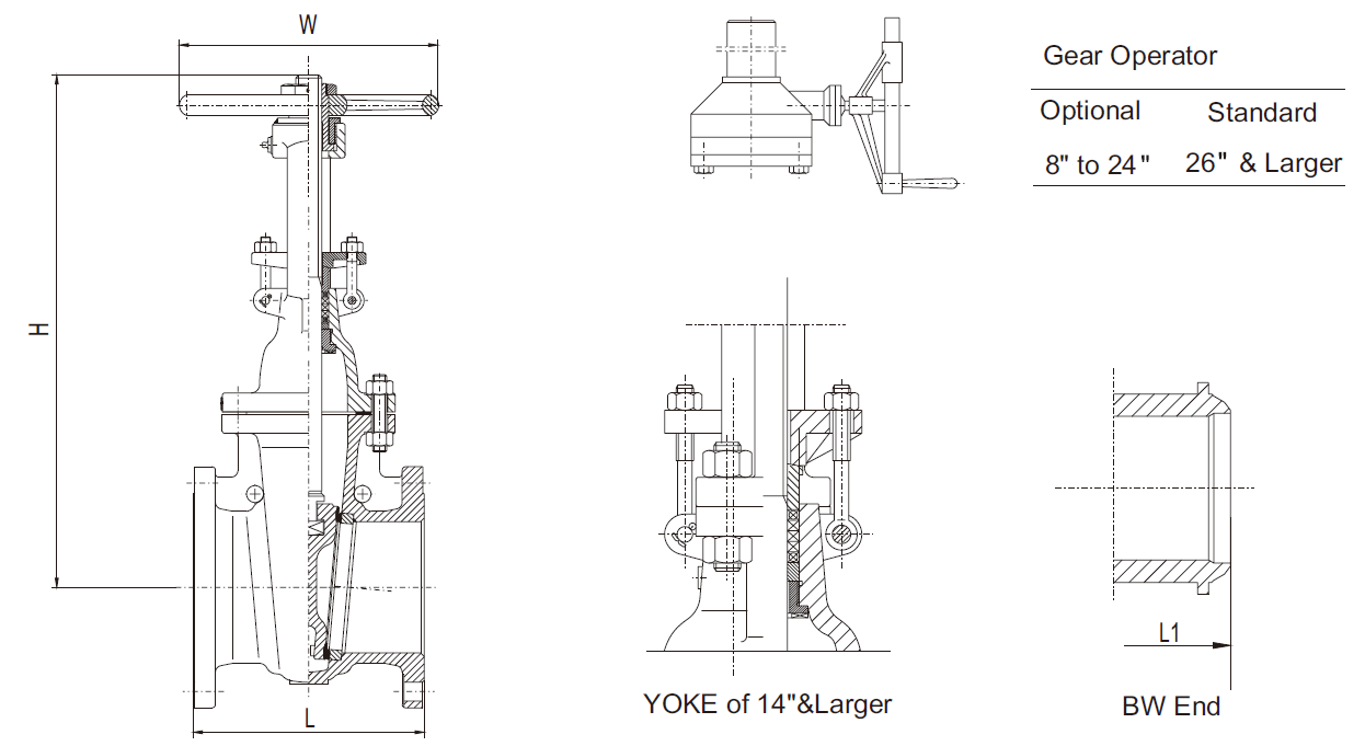 Drawing for Gate Valve