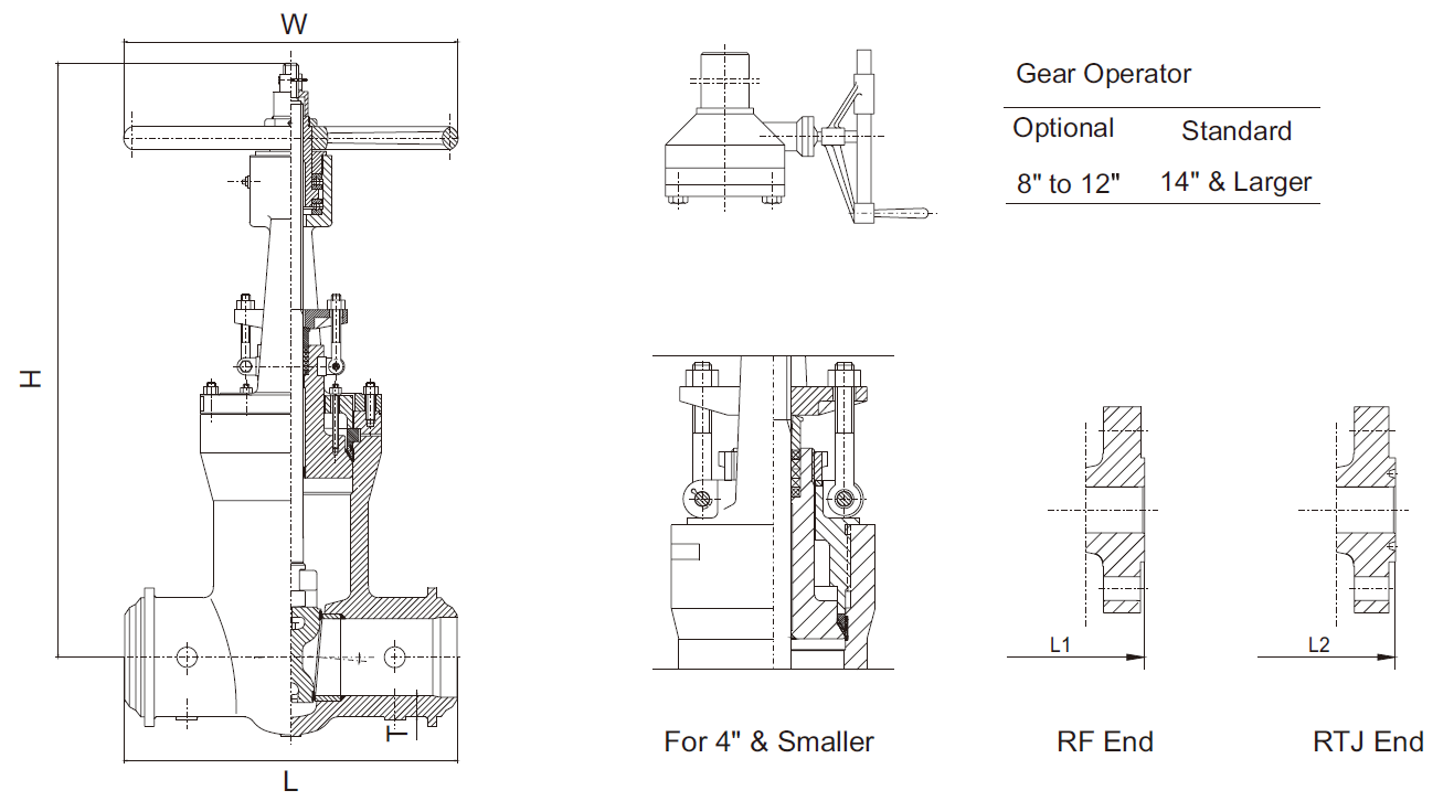Drawing for Pressure Seal Bonnet Gate Valve Drawing for Pressure Seal Bonnet Gate Valve
