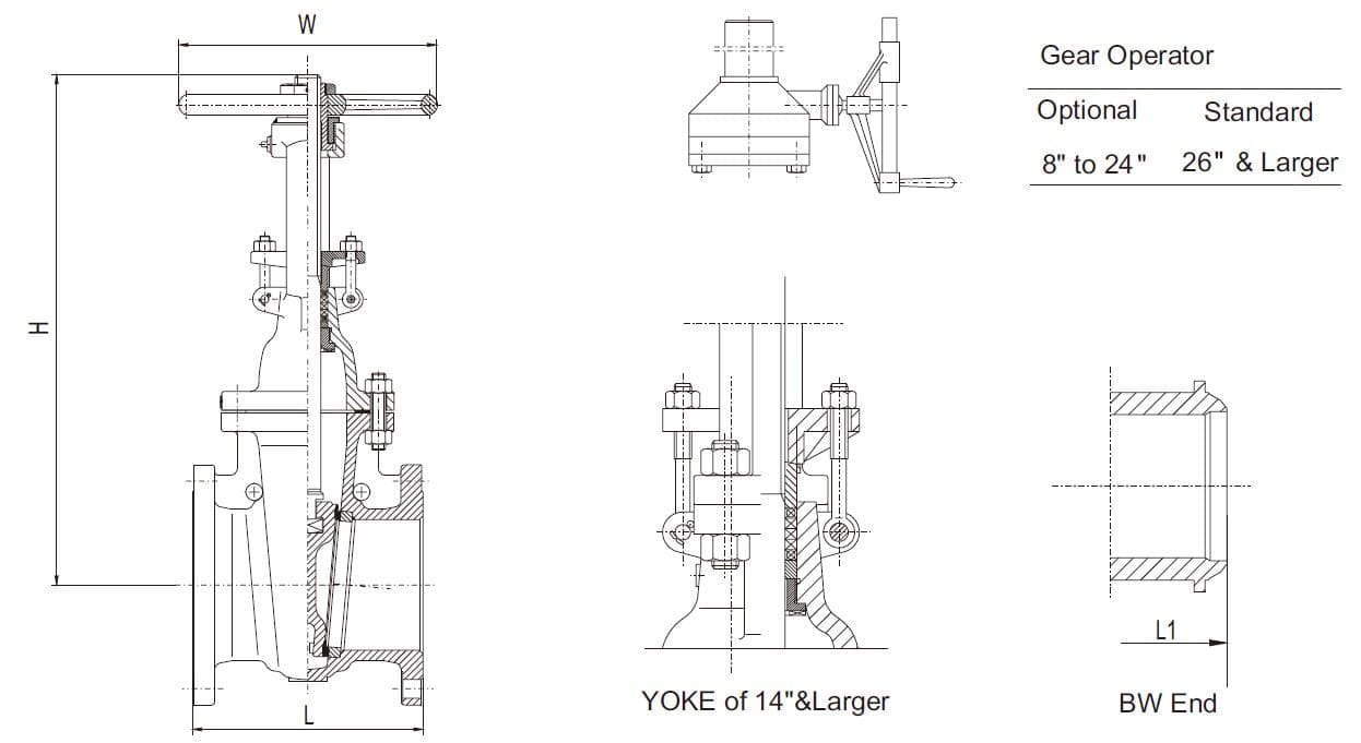 drawing for gate valve
