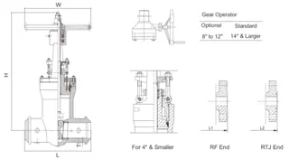 Drawing for Pressure Seal Bonnet Gate Valve