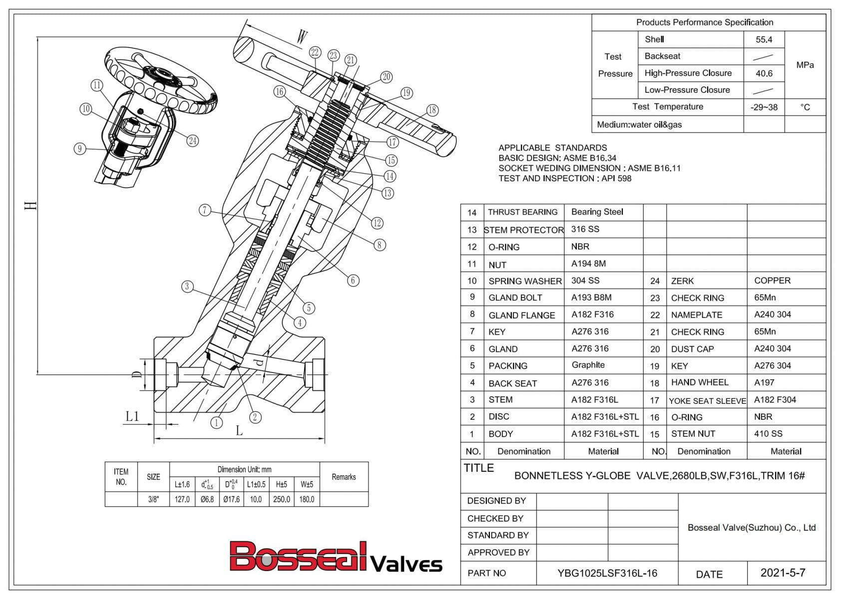 Y Pattern Bonnetless Forged Globe Valve