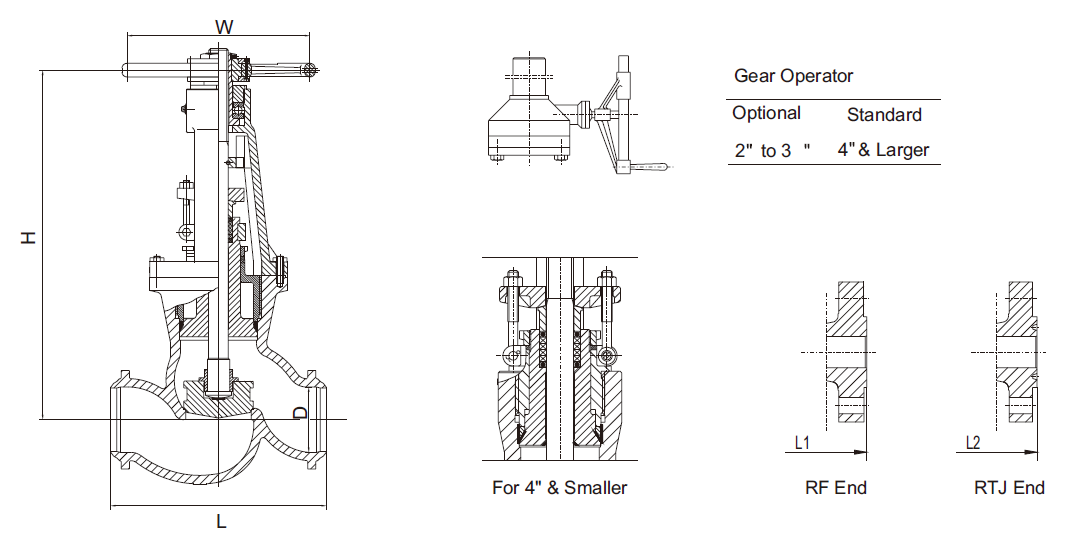 Drawing for Pressure Seal Bonnet Globe Valve