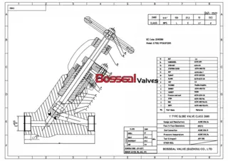 Drawing for Globe Valve