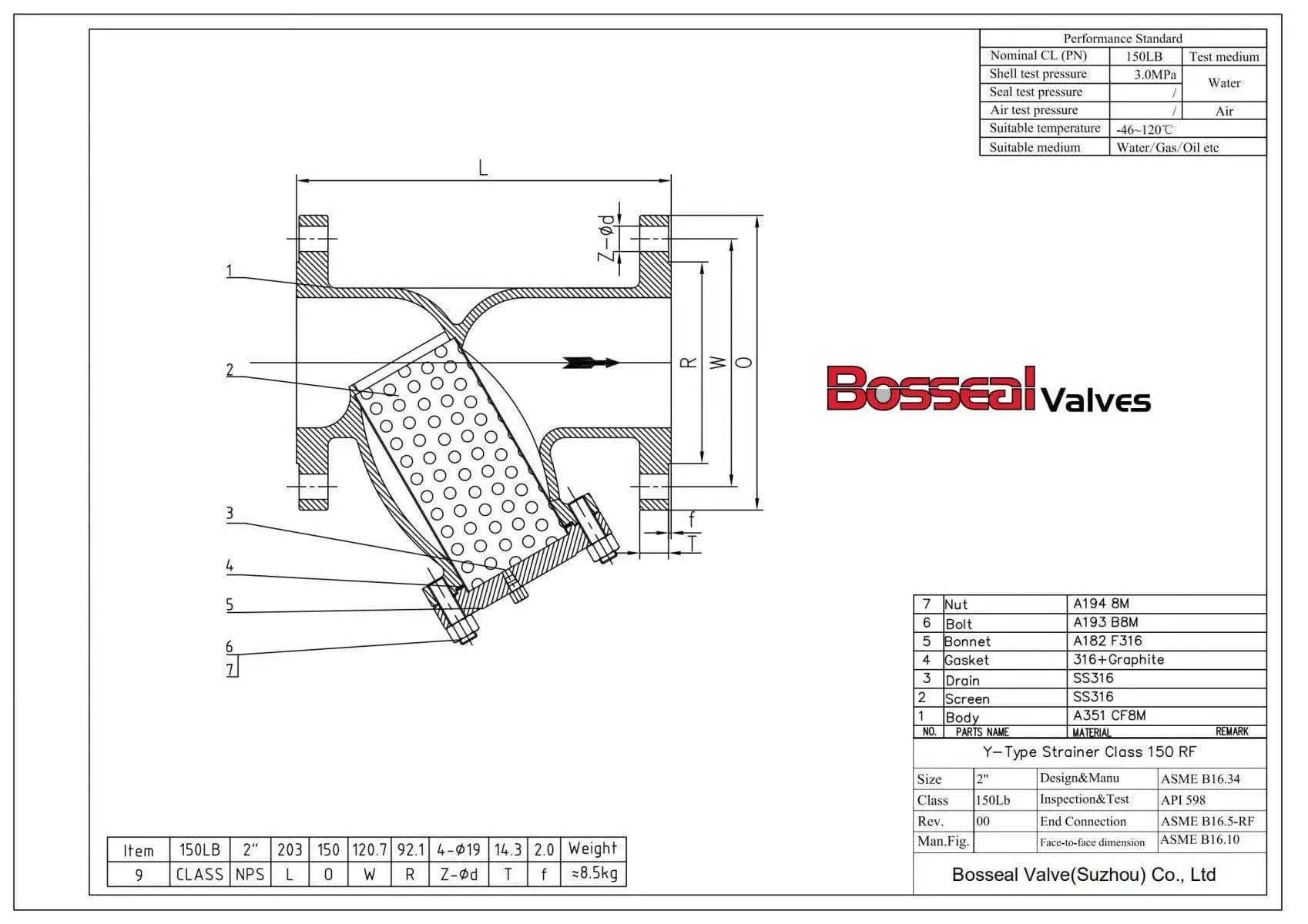 ASTM A351 CF8M Strainer