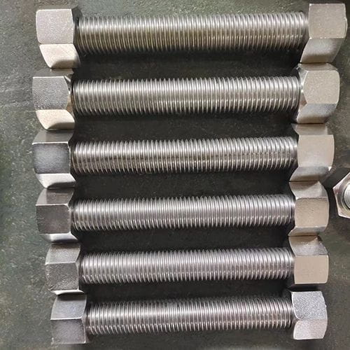 ASTM A453 Stud Bolt, 2 Hex Nuts, M16, Gr 660 Class A, ISO261 Thread