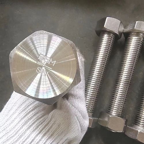 DIN Hex Head Bolt, 1 Hex Nut, M30, ASTM A320 Grade B8M Class 2