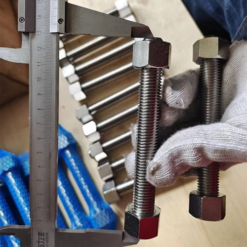 Full Thread Bolt, 2 Heavy Hex Nuts, M16, ASTM A453 Gr 660