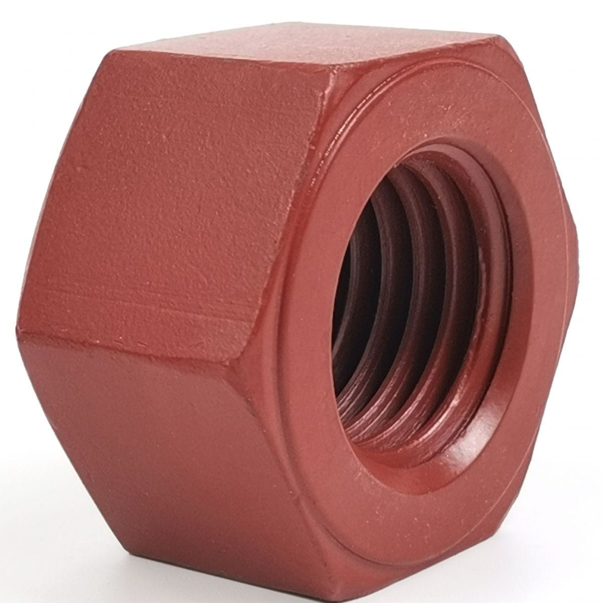 M27 Metric Hex Nuts, ASME B18.2.4.2M, Red PTFE Coating