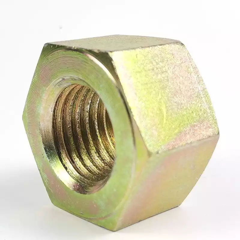 ANSI B18.2.2 Carbon Steel Nuts, 8UNC, Yellow Zinc Plated