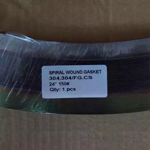 SS304 Hoop Spiral Wound Gasket, 24 Inch, 150LB, Zinc Coating