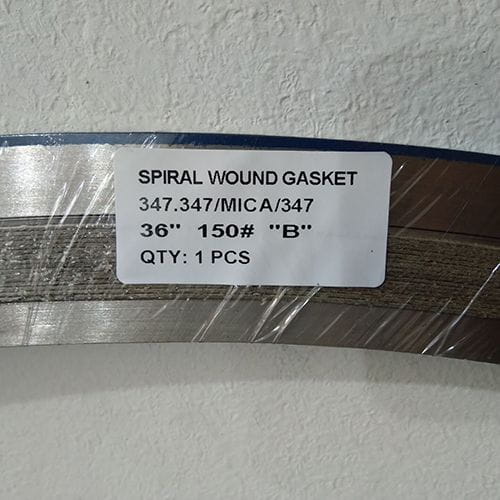 Special Material Spiral Wound Gasket, DN900, 150 LB, SS347, Mica Filler