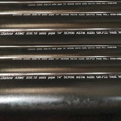 Seamless Steel Pipe, 14 Inch, DN350, ASME B36 10, ASTM A335 GR P22