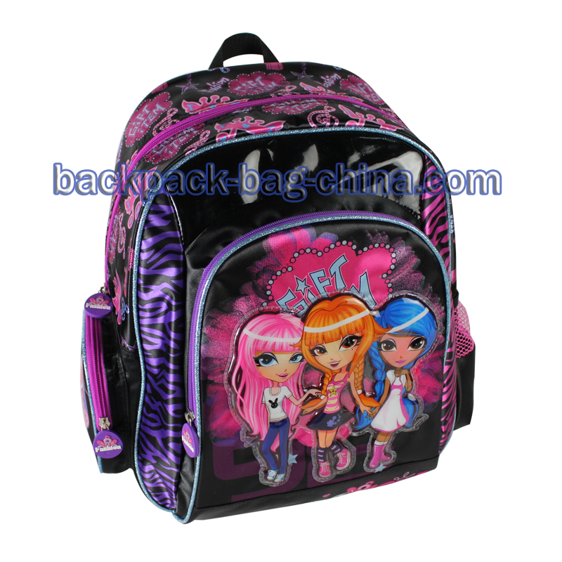 Three Girls Print School Bookbag