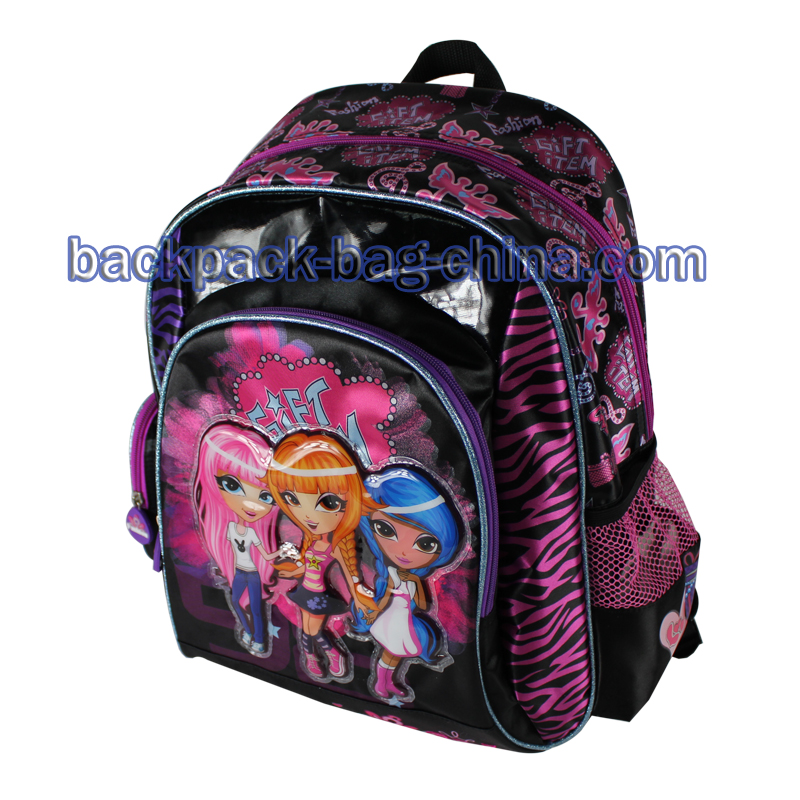 Three Girls Print School Bookbag