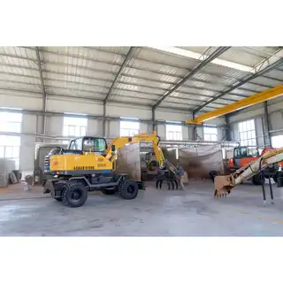 Grab Excavator in the Workshop