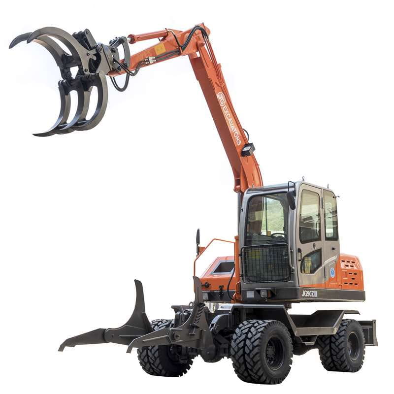 8.5 Ton Wheeled Mini Backhoe Excavator with Grab for Sale