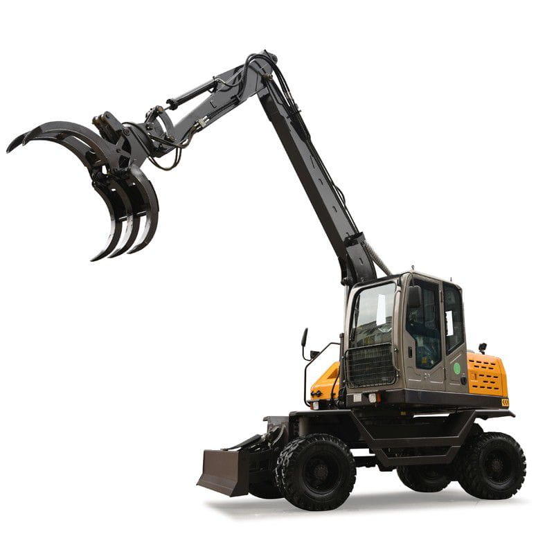 Wheeled Excavator with Forestry Wood Grapples for Sale