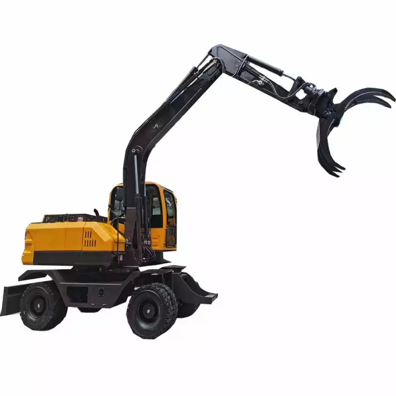 Material Handler Excavators Equipped with Grab and Bucket
