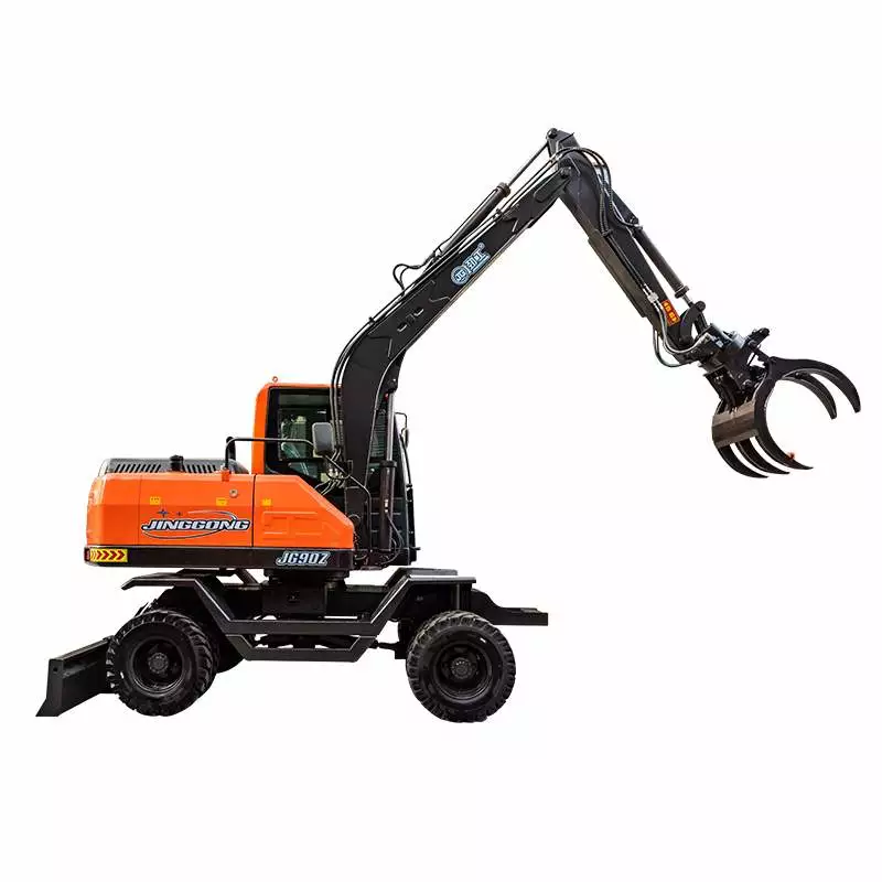 7 Tons Wheeled Excavators for Sale, With Sugarcane Grapple
