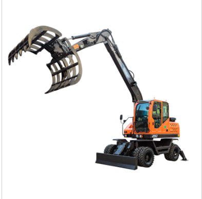 Wheeled Grab Digger Excavators with Bulldozer and Outstriger
