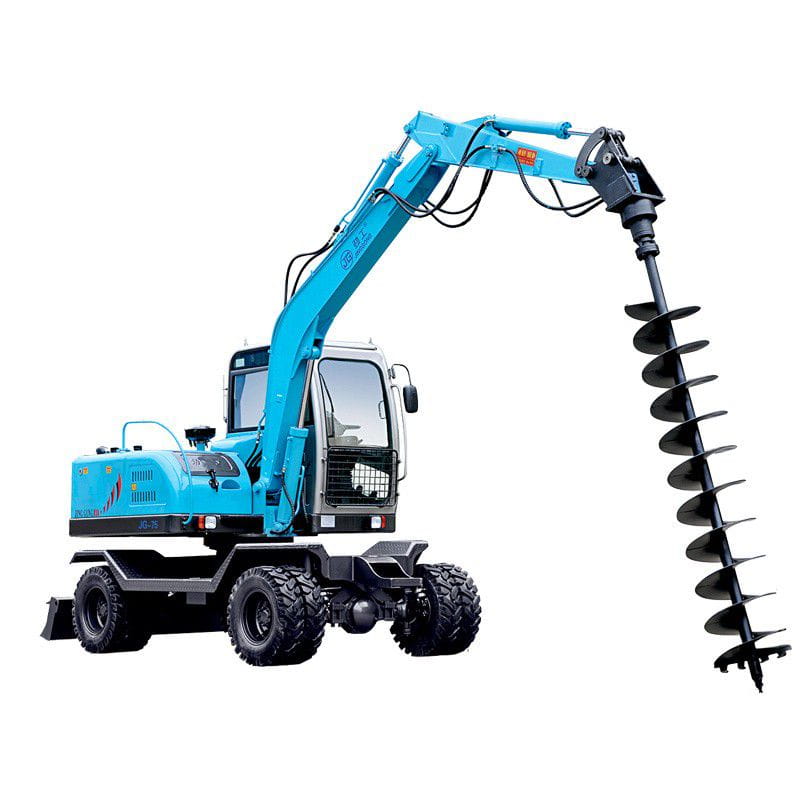 Mini Wheeled Excavator with Auger Attachments for Sale