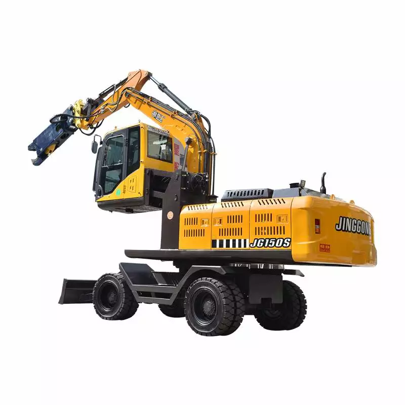 Hydraulic Type Wheeled Excavator Equipped with Grapple Saw