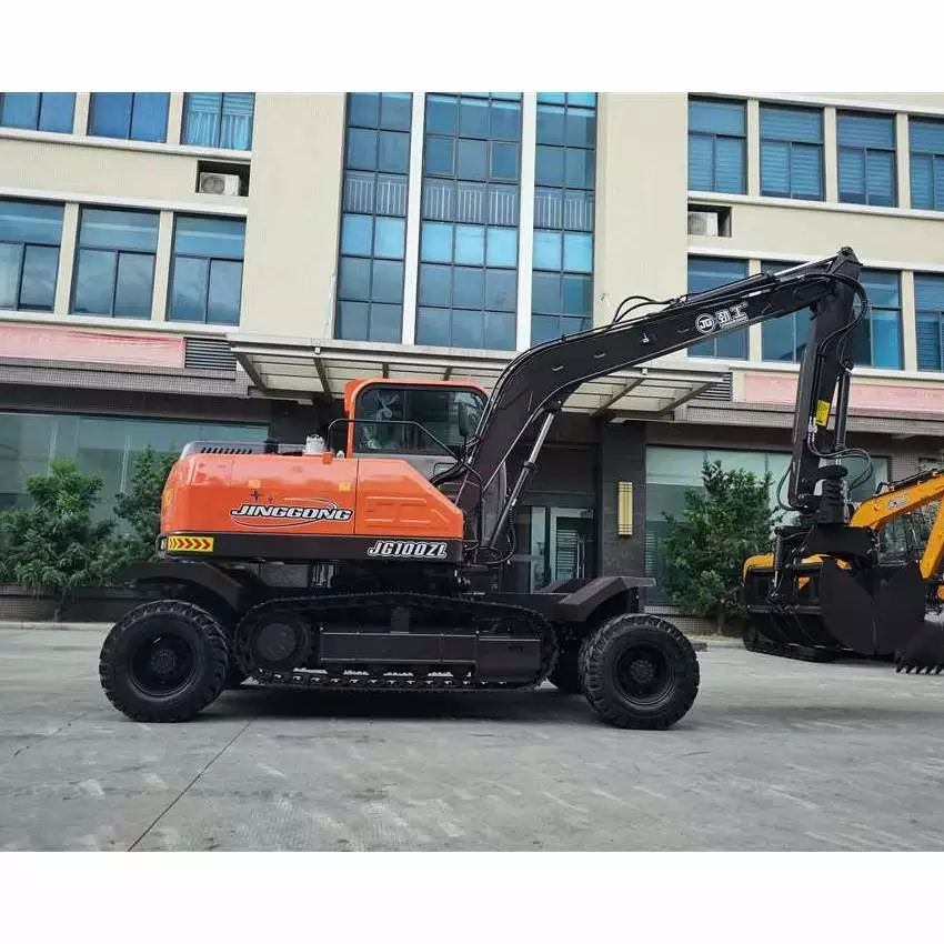 Crawler and Wheeled Hybrid Excavator, Equipped Single-Dipper
