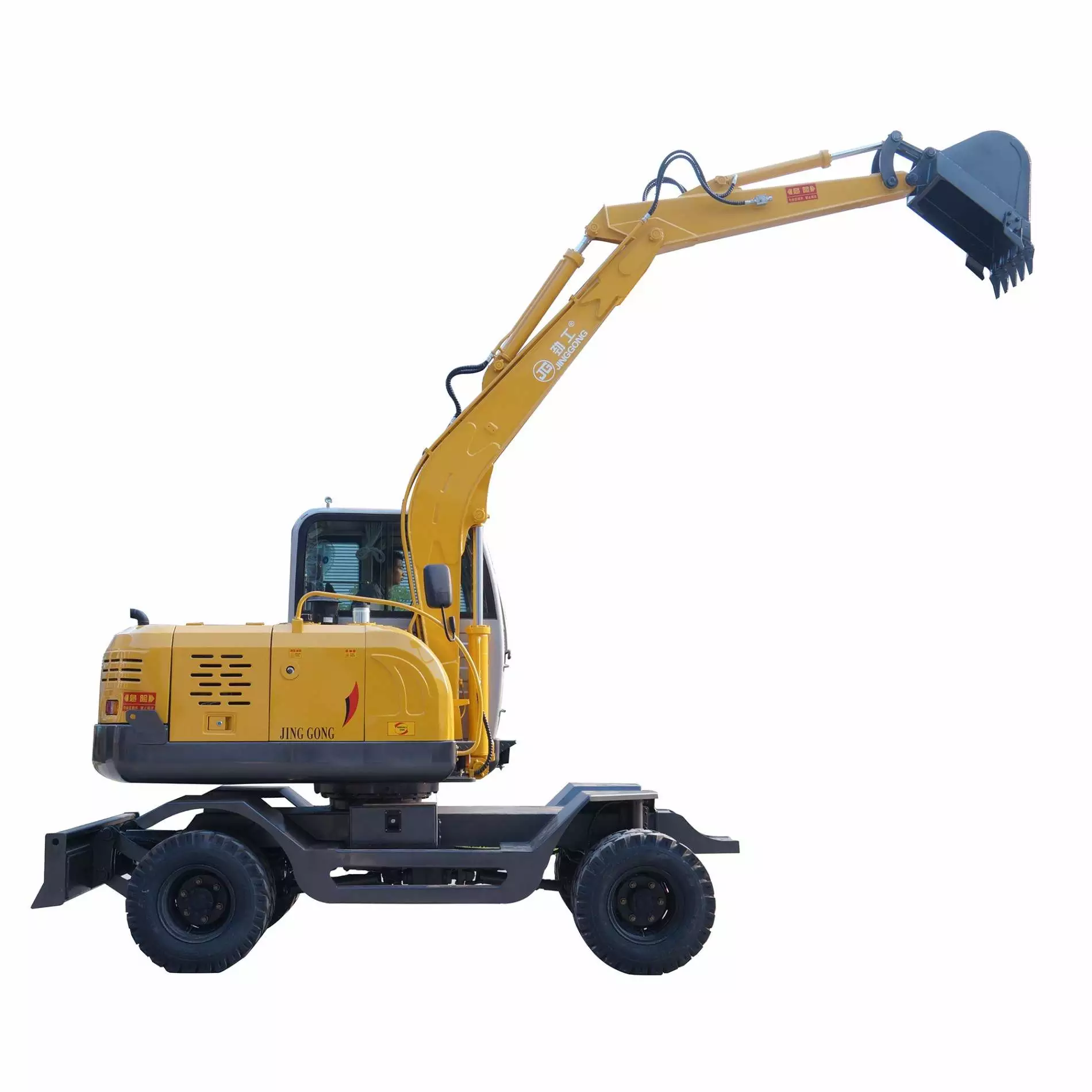 Hydraulic Type Tire Excavator with Specified Cylinder