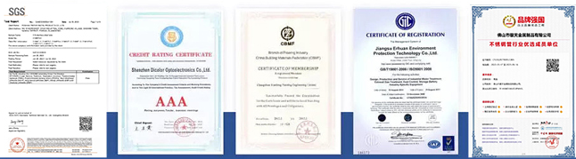 Foshan Yintian Stainless Steel Welding Pipe Certificates - Yintian