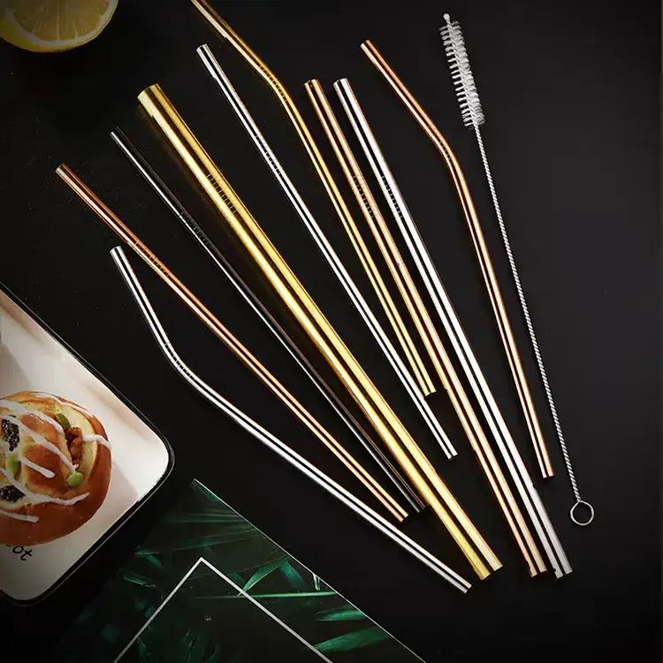 Coloured Stainless Steel Straw, Dia 12 MM, Length 266.7 MM