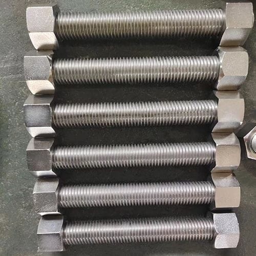 ASTM A453 660 Class A Stud Bolt, 2 Hex Nuts, ISO 261 Thread